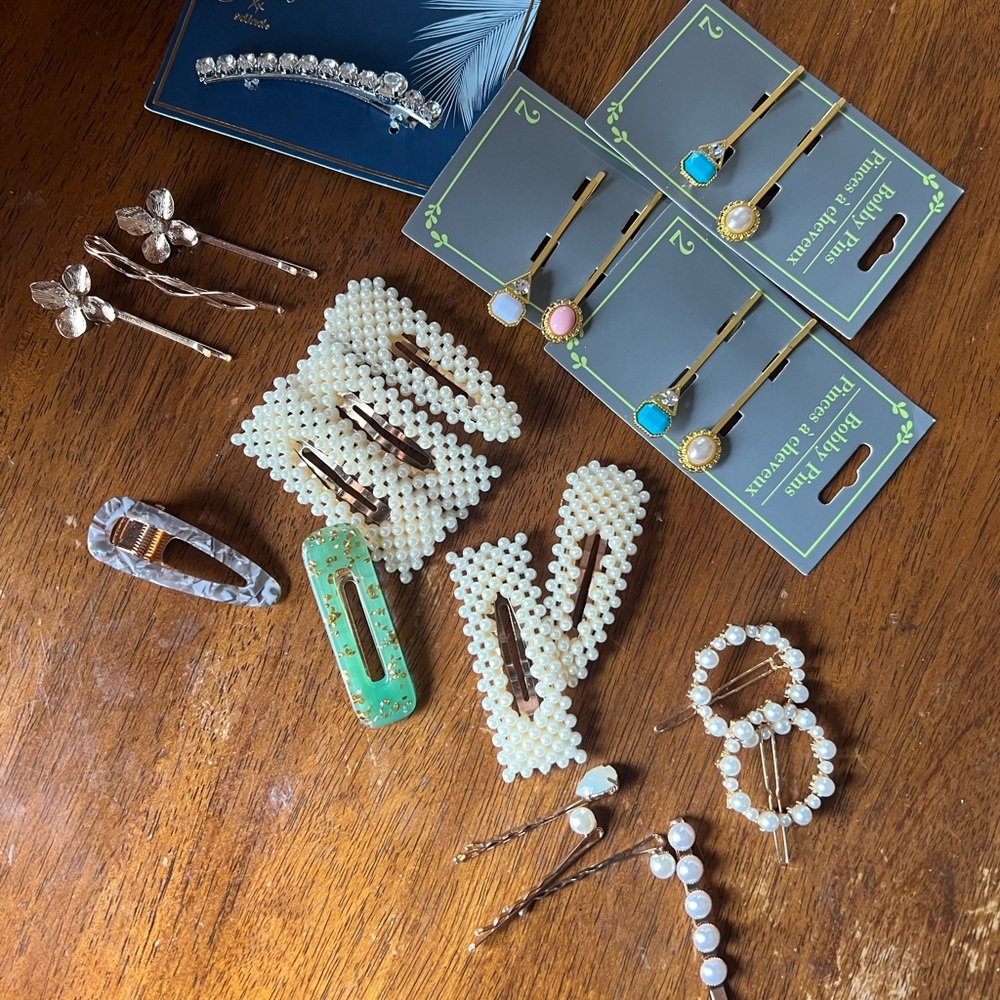 Assortment of beautiful barrettes, and hair pins